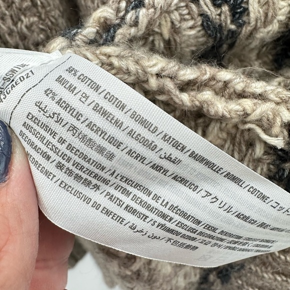 VTG ABERCROMBIE & FITCH S Airspun patterned knit shawl collar cardigan Y2k 90'S - Picture 8 of 14